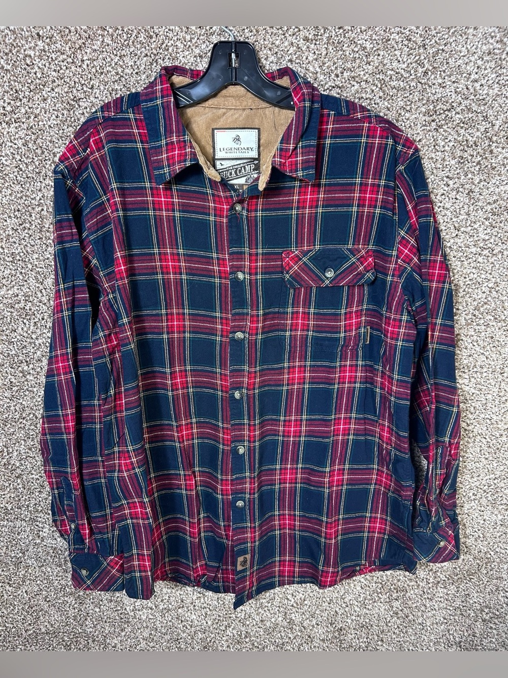 Legendary Whitetails Red and Navy Plaid Button-Down Shirt